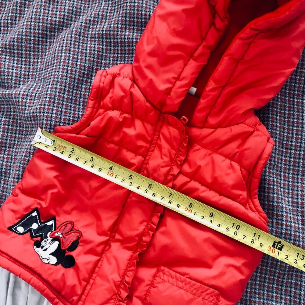 Disney Baby Minnie Mouse Fleece Lined Puffer Vest w/ 3D Ears Unisex 12-18 Mo - Picture 6 of 7